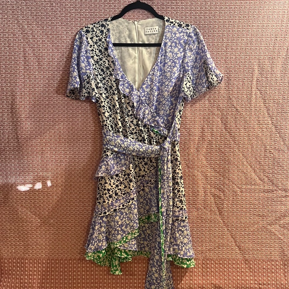 Tanya Taylor size 6 Floral Print Wrap Mini Dress